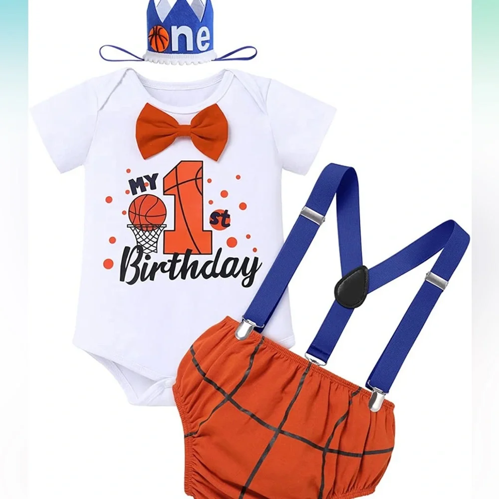 1 year old size birthday smash cake outfit basketball whole set have more pics - Picture 2 of 2